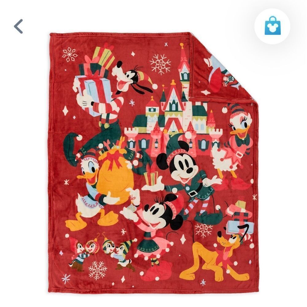 Disney Mickey Mouse and Friends Holiday Throw NWT